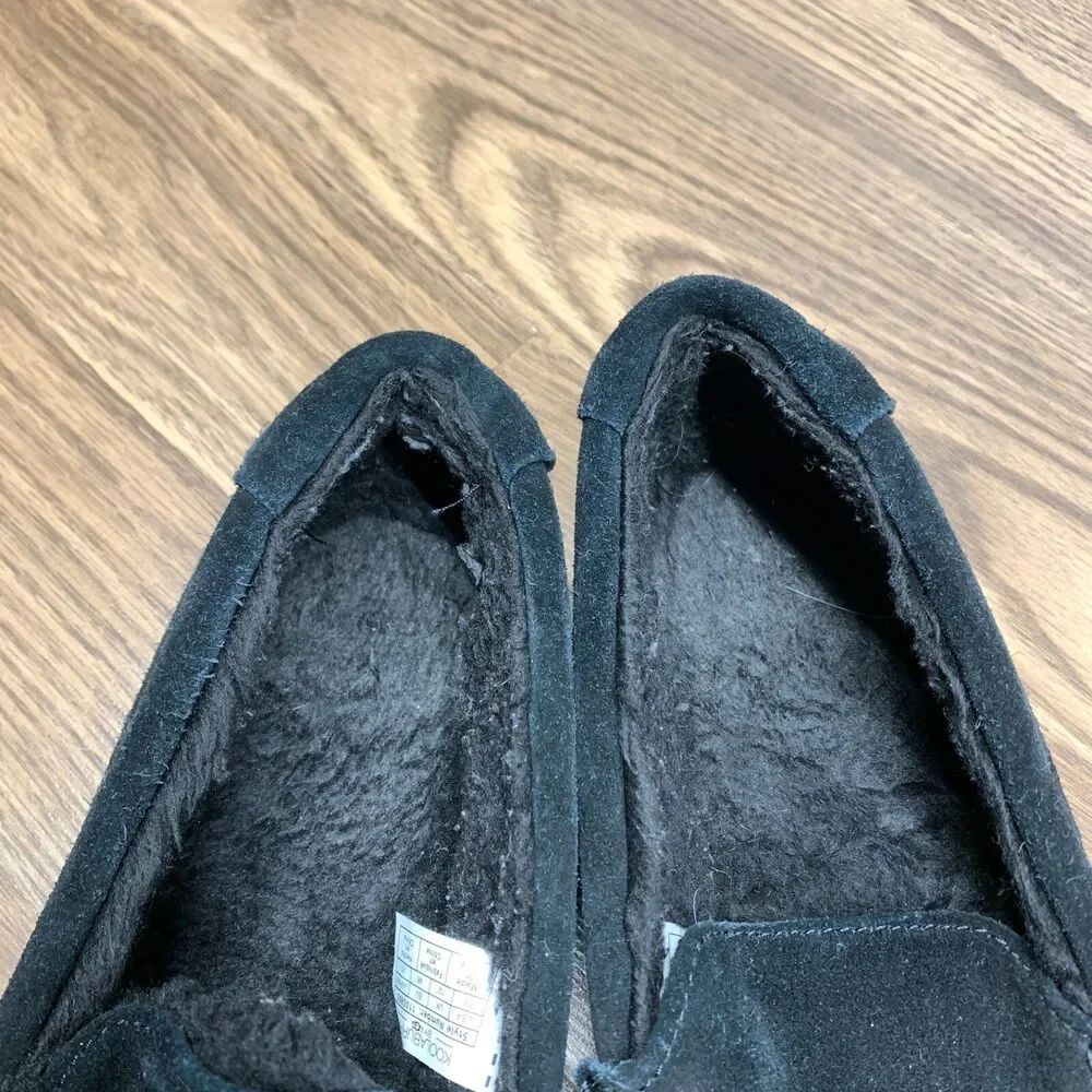 Koolaburra by UGG Men's Tipton Suede Slipper Size 13 M Black Faux Fur Slip On‎